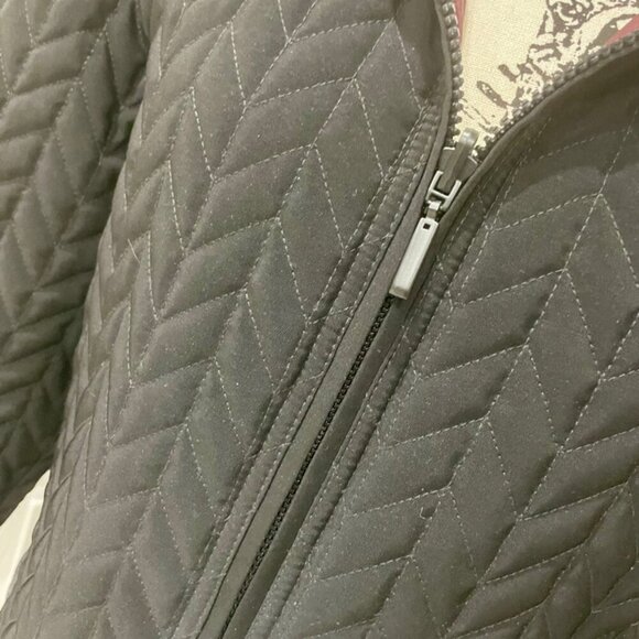 VTG REVERSIBLE QUILTED COAT WINDBREAKER JACKET FULL ZIP BLACK/BURGUNDY SIZE XS - Picture 15 of 16